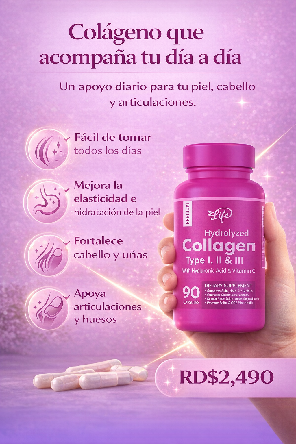 Colágeno Hidrolizado con Ácido Hialurónico y Vitamina C: El colágeno diario que tu cuerpo necesita
