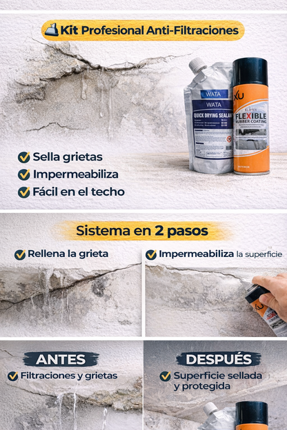 Kit Anti-Filtraciones Profesional para Techos y Paredes