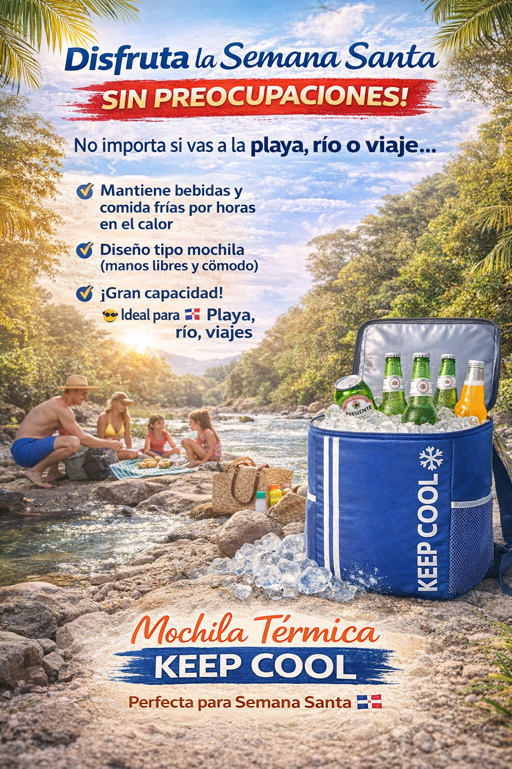 🎒 MOCHILA HIELERA TERMICA KEEP COOL