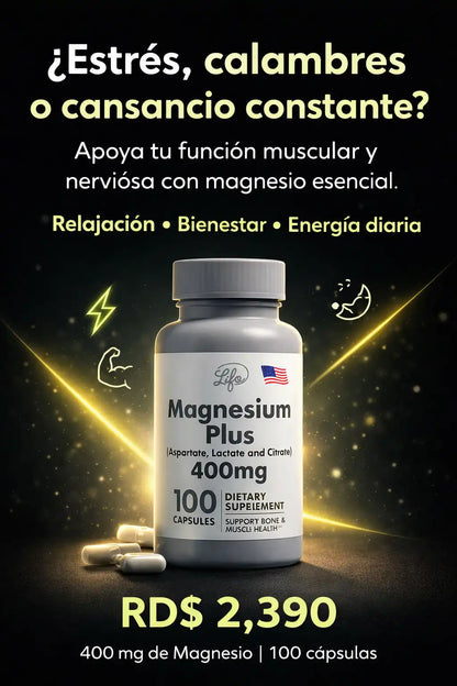 Magnesium Plus 400 mg - Apoyo integral para tu día a día